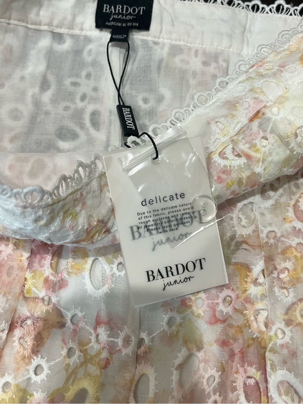 Bardot Junior White Eyelet shorts with Delicate Lace Trim - Picture 5 of 7